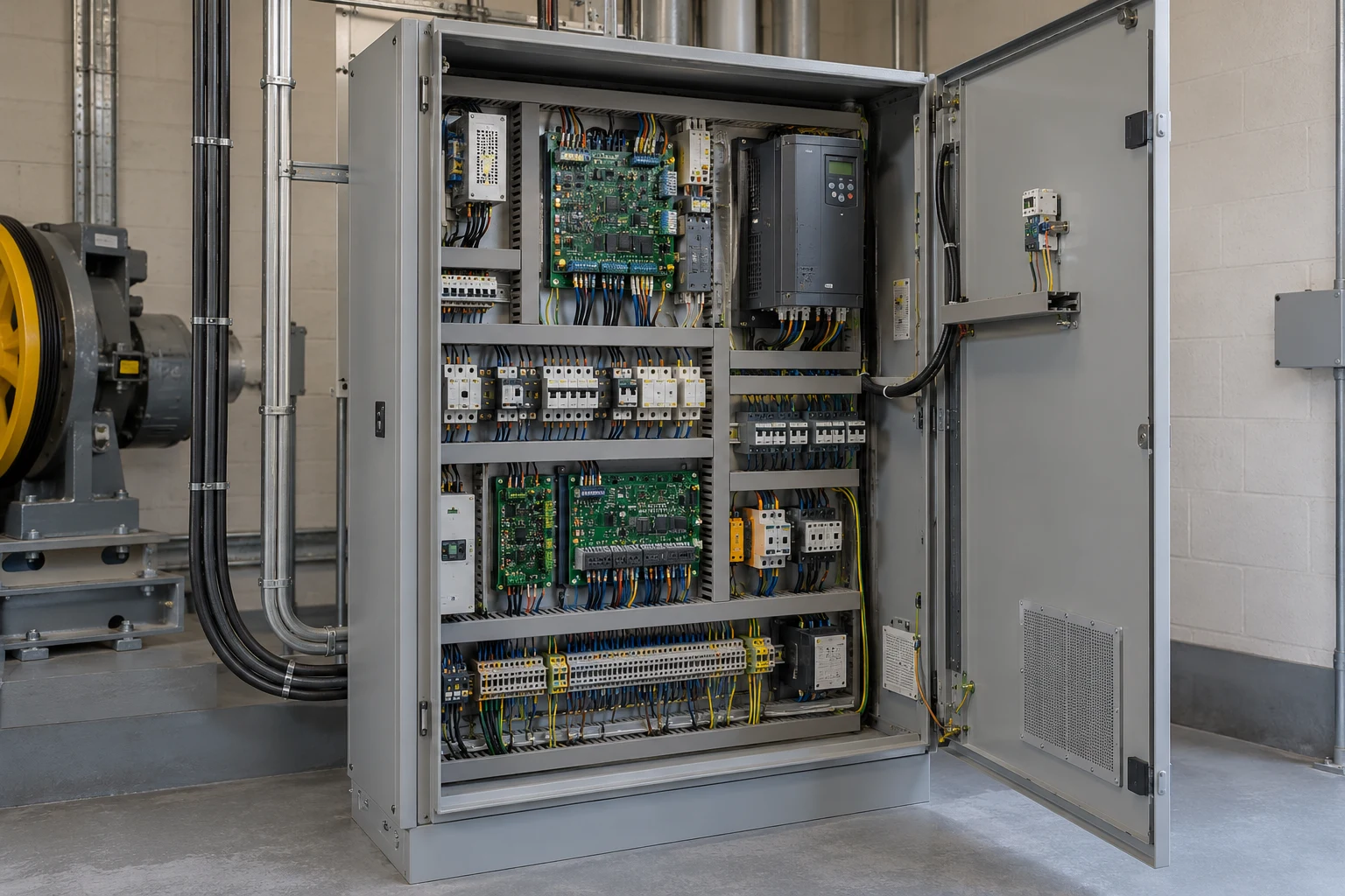 Illustrative image of lift controller inspection